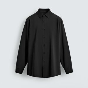 Zara Men's Black Slim Fit Button Down Dress Shirt